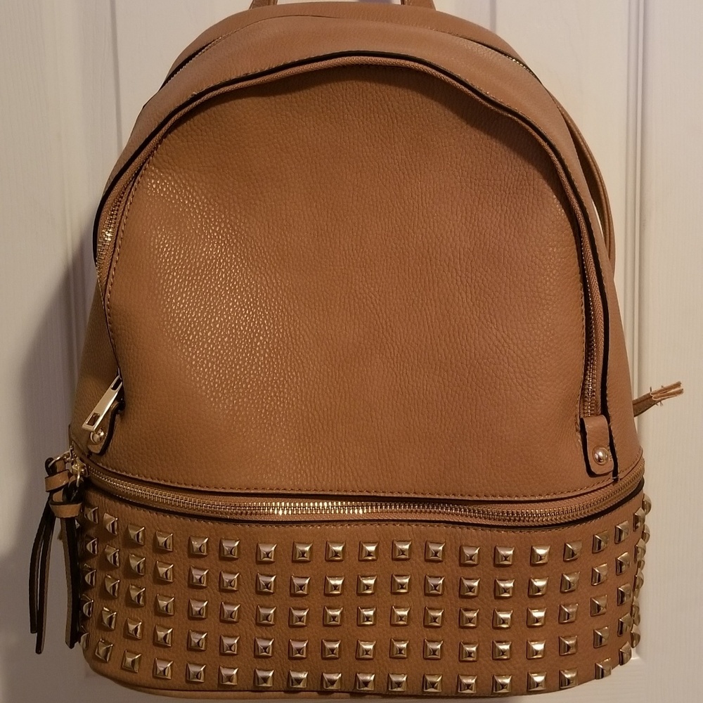 NWOT Studded Camel Backpack
